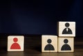 Cubes with figures as symbol Unfair Dismissal of an employee.