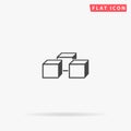 Cubes flat vector icon