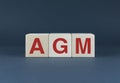 Cubes form the word AGM. Concept of Annual General Meeting and Business Royalty Free Stock Photo