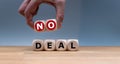 Cubes form the words `no deal`.