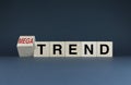 Cubes form the words Trend or Mega trend