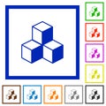 Cubes framed flat icons Royalty Free Stock Photo
