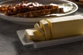 Cubes of Fresh Butter on Breakfast Table