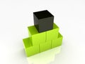 Cubes green pyramid