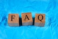 Cubes with an inscription FAQ Royalty Free Stock Photo