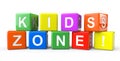 Cubes with Kids Zone sign