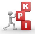 Cubes and KPI ( key performance indicator ) Royalty Free Stock Photo