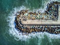 Cubes of memory by Agustin Ibarrola in Llanes Port, Asturias Spain