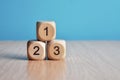 Cubes with numbers: 1,2,3 Royalty Free Stock Photo