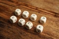 Cubes with phrase GOOD LUCK on wooden table Royalty Free Stock Photo