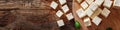 cubes of raw tofu. Selective focus Royalty Free Stock Photo