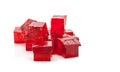 Cubes of red jelly Royalty Free Stock Photo