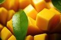 Cubes of ripe mango Royalty Free Stock Photo