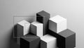 Cubes are in shades of black white and gray creating a striking Royalty Free Stock Photo