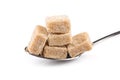 Cubes of sugar on a spoon Royalty Free Stock Photo