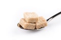 Cubes of sugar on a spoon Royalty Free Stock Photo