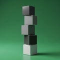 The cubes vary in shades from light gray at the base to a darker gray at the Royalty Free Stock Photo