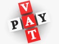 Cubes with vat and pay concept Royalty Free Stock Photo