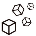 Cubes vector icon. ice illustration symbol. box sign or logo. Royalty Free Stock Photo