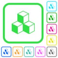 Cubes vivid colored flat icons Royalty Free Stock Photo