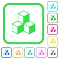 Cubes vivid colored flat icons icons Royalty Free Stock Photo