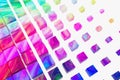 Cubes with wave colorful painting pattern, 3d rendering Royalty Free Stock Photo