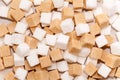 Cubes of white and brown sugar Royalty Free Stock Photo