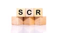 cubes with the word SCR on them. Royalty Free Stock Photo
