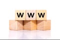 Cubes with word www, world wide web concept, internet on white background Royalty Free Stock Photo