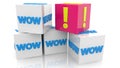 Cubes with wow concept Royalty Free Stock Photo