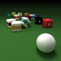 Cubic billiards balls Royalty Free Stock Photo