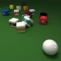 Cubic billiards balls Royalty Free Stock Photo