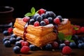 Cubic croissant with wild berries and jam