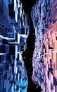 Cubic cyberpunk space, conceptual geometry background, 3d rendering