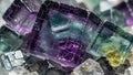Cubic fluorite crystals showcasing sharp edges and a translucen Royalty Free Stock Photo