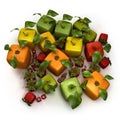 Cubic fruit composition Royalty Free Stock Photo