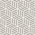 Cubic Grid Tiling Endless Stylish Texture. Vector Seamless Black and White Pattern Royalty Free Stock Photo