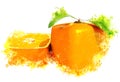 Cubic orange freshness Royalty Free Stock Photo