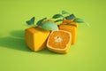 Cubic oranges in green