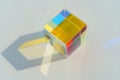 Cubic rainbow prism on a white background Royalty Free Stock Photo