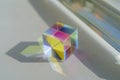 Cubic rainbow prism on a white background Royalty Free Stock Photo