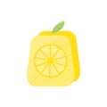 Cubic rounded rectangle lemon. vector design illustration