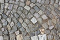 Cubic stone pavement on the street