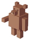 Cubical bear cartoon character