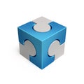 Cubical jigsaw icon 3d rendering