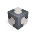 Cubical jigsaw icon 3d rendering