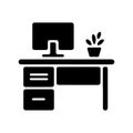 Cubicle Desk Solid Icon for Modern Workspace Royalty Free Stock Photo