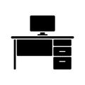 Cubicle Desk Solid Icon for Workplace Setup Royalty Free Stock Photo