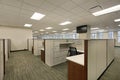 Cubicles in downtown office building