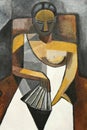 Cubism painting of woman in chair